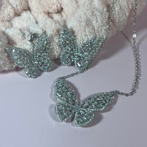 Hespera silver butterfly jewelry set